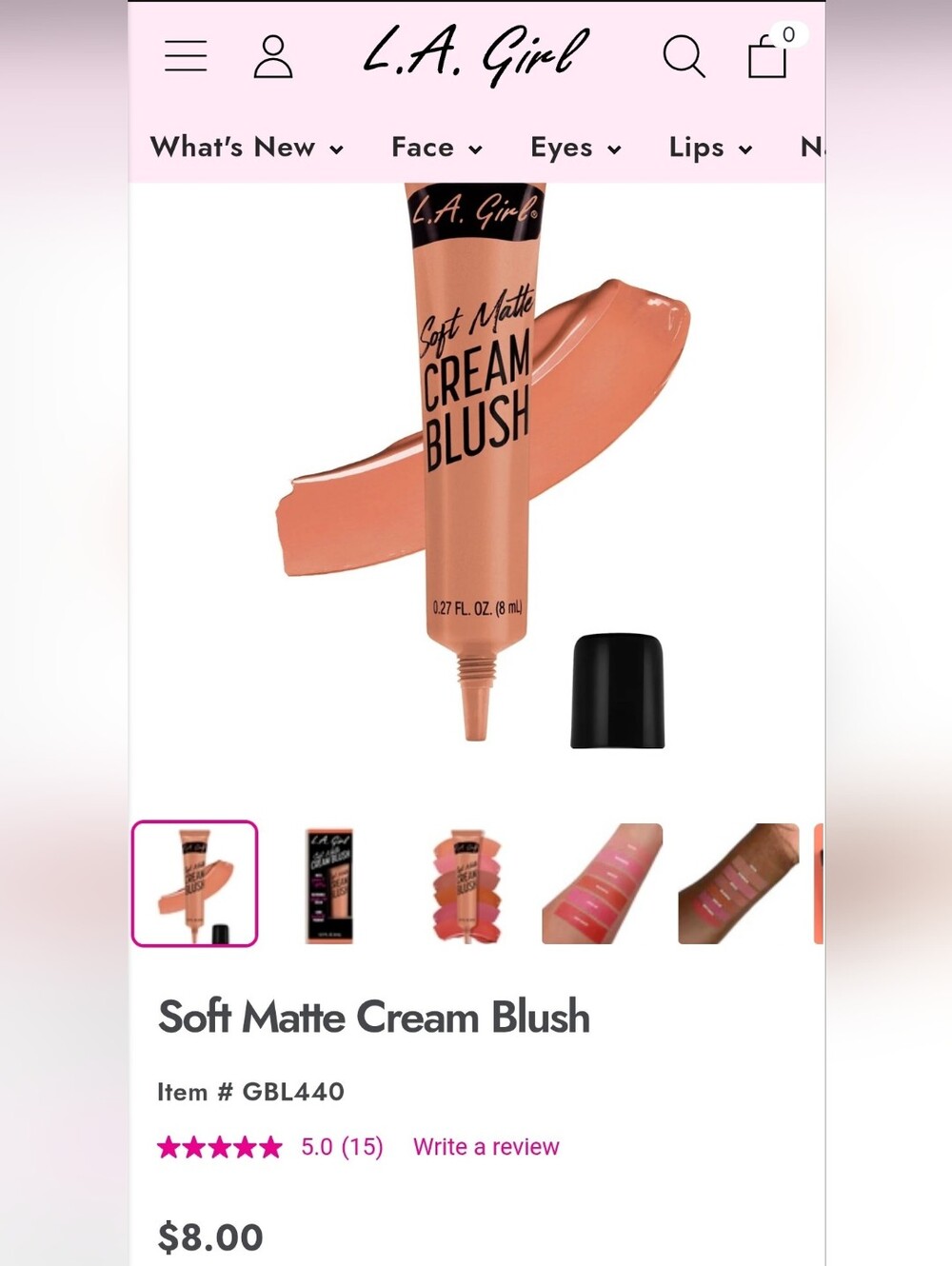 6pk Soft Matte Cream Blush – Peachy Nude